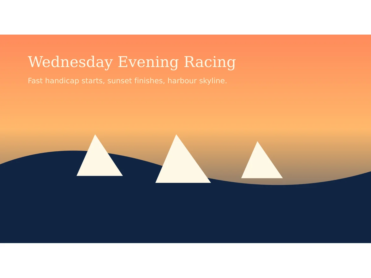 Dinghies racing into a sunset finish